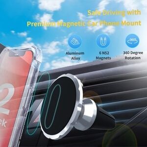Universal Car Phone Holder Magnetic Air Vent Mount And a Dash Mount